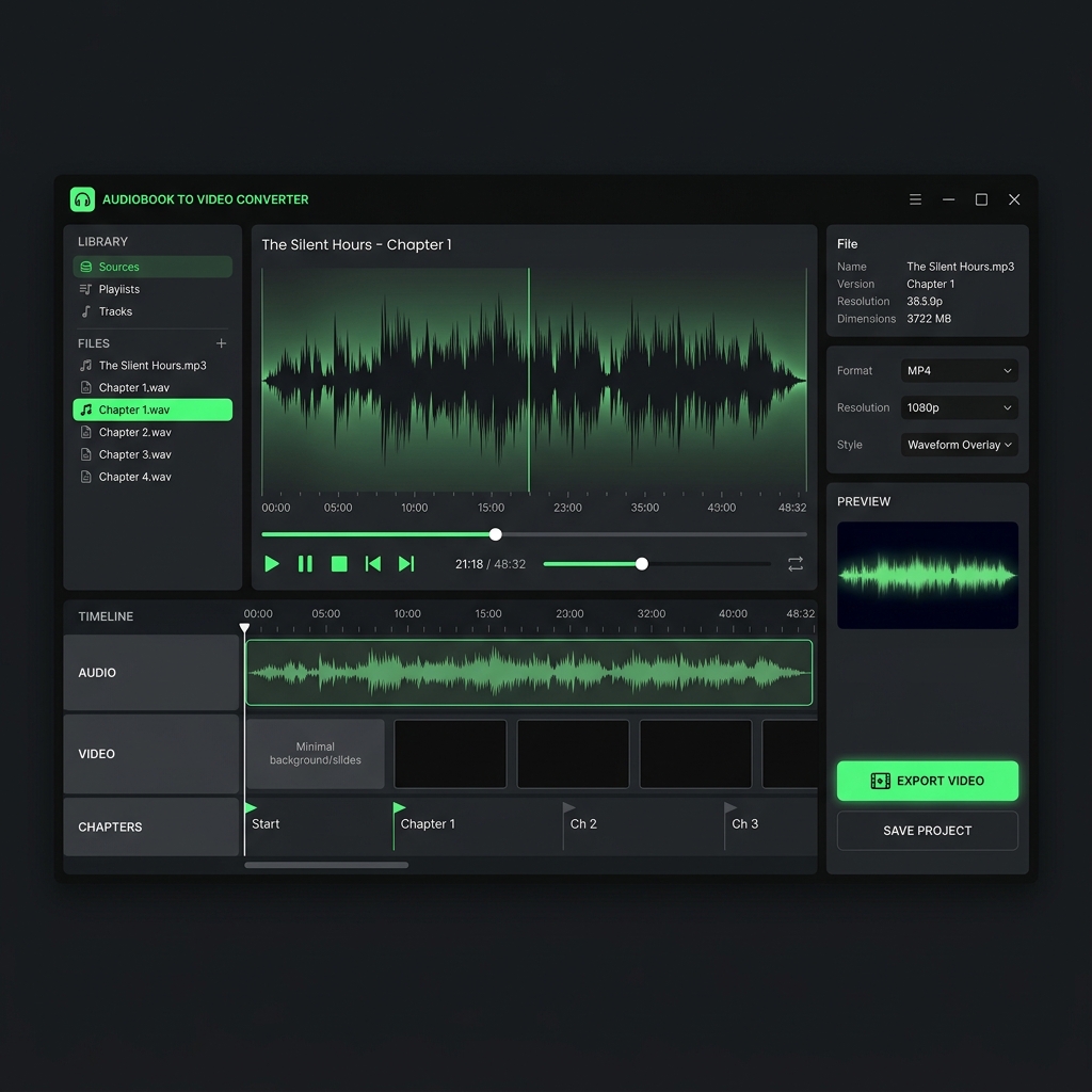Audiobook to Video interface