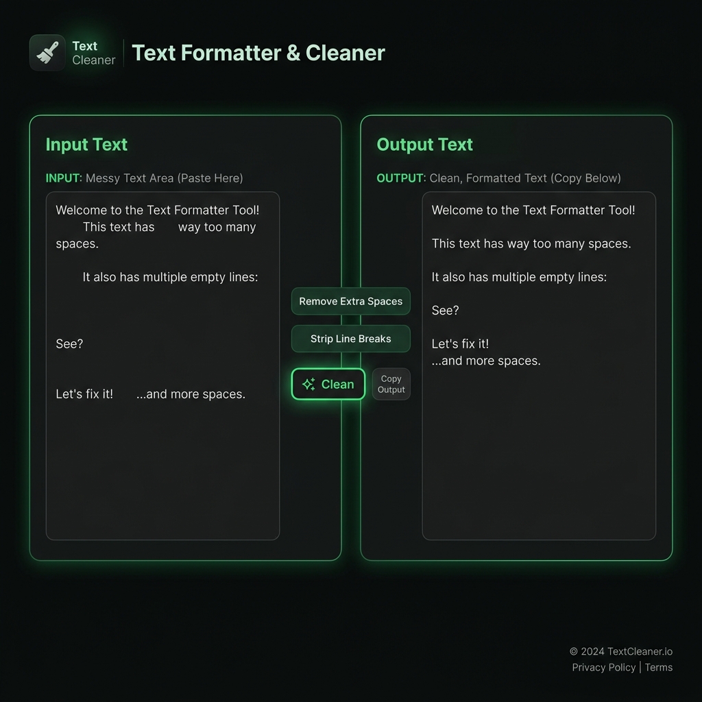 Text Formatter and Cleaner interface preview